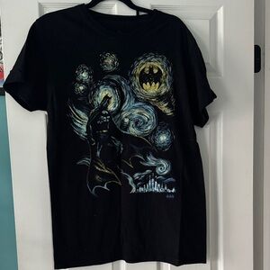 DC Black Batman Starry Night T-Shirt